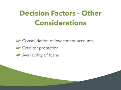 Other considerations in the 401k rollover to IRA decision